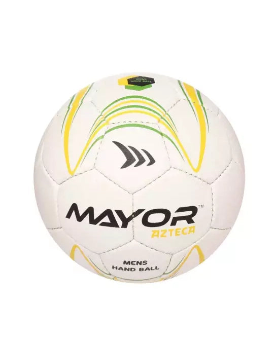 Mayor Volleyball White with Yellow Green and Black Design Front View