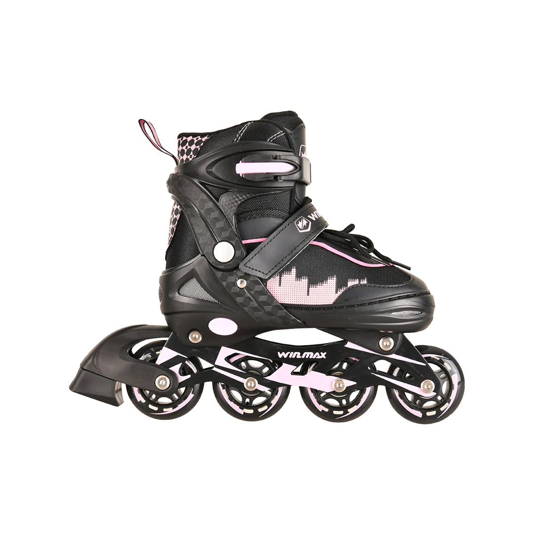 Winmax Quad Skate Black and Light Pink Rear Back Side view
