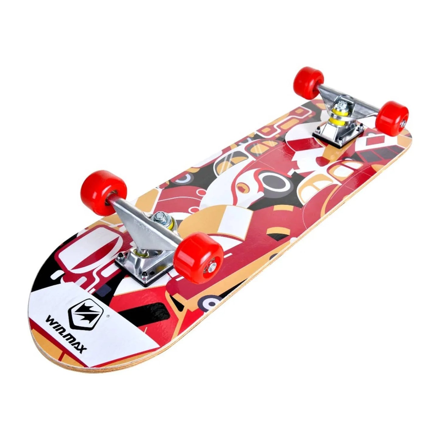 Kids Skateboard Back Side Design Red White