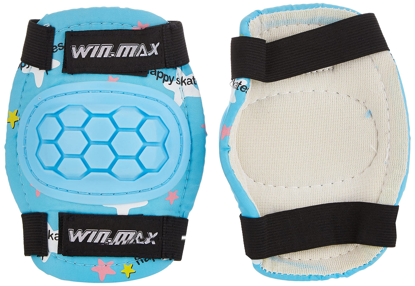 Winmax Junior Protecrors Light Blue Black Front and Back View