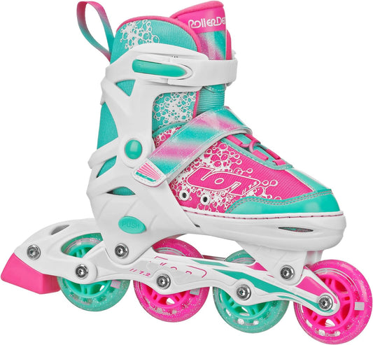 Roller Derby Inline Skate White,Blue and Pink Right Side