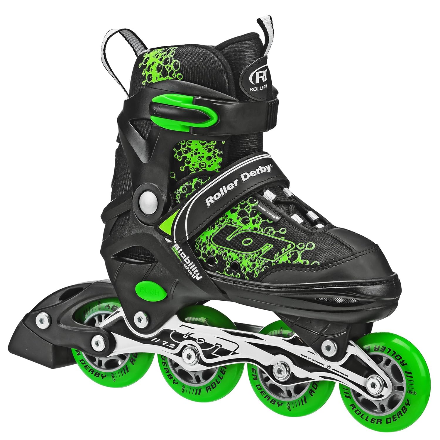 Roller Derby Inline Skate Black and Green Right Side