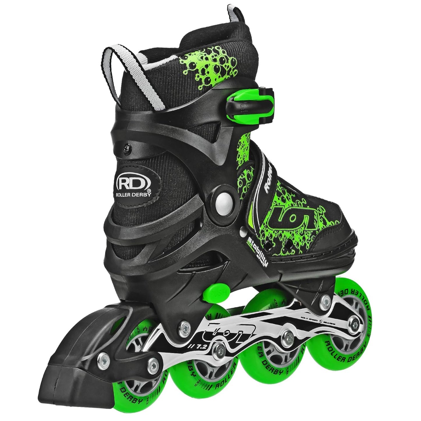 Rollerr Derby Inline Black and Green Back Side