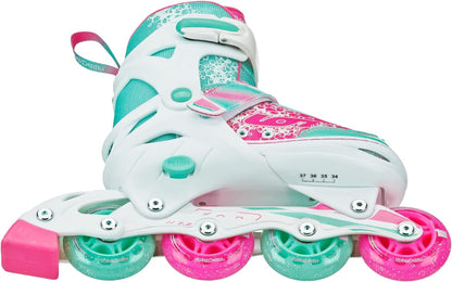 Roller Derby Inline Skate White,Blue and Pink Lower Side