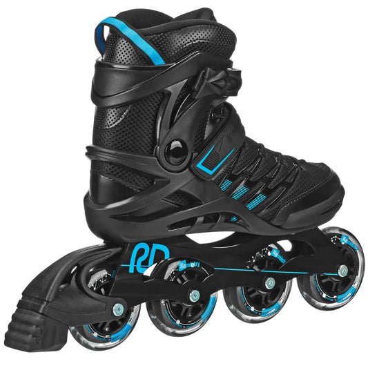 Roller Derby Inline Skate Black and Blue Rear Right Side 