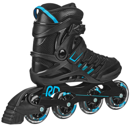 Roller Derby Inline Skate Black and Blue Rear Right Side 