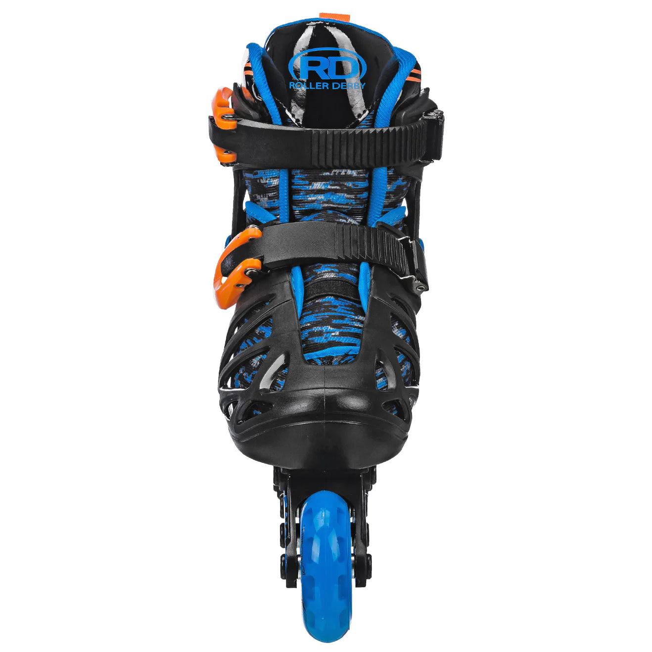 Roller Derby Inline Skate Black,Blue and Orange Front Side