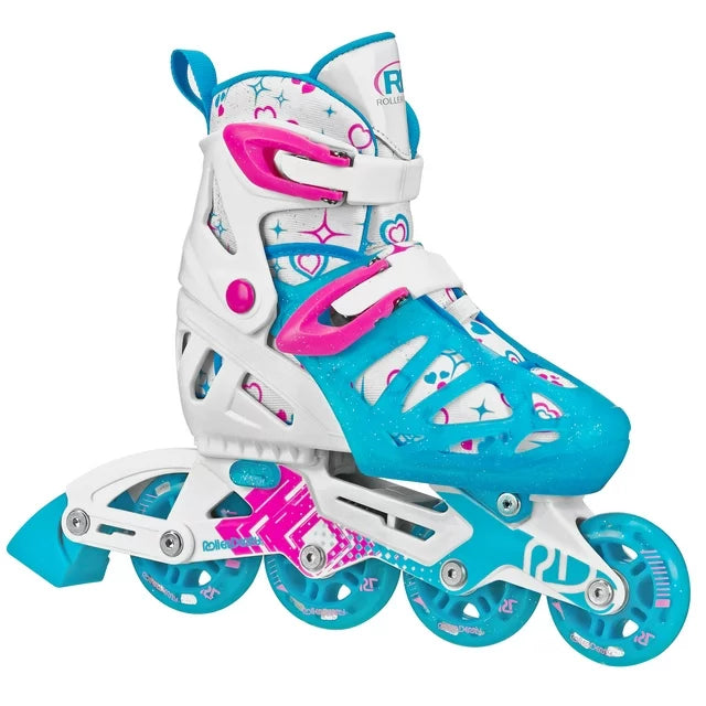 Roller Derby Inline Skate White,Light Blue and Pink Right Side