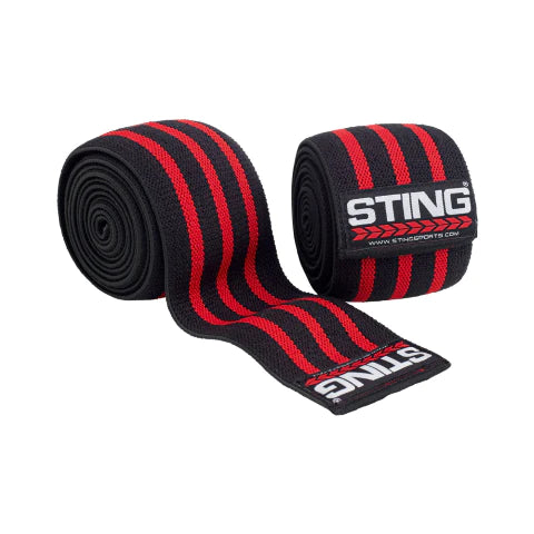 Sting Lifting Knee Wraps Front and Side Views