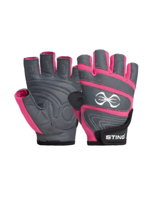 Sting VX2 Vixen Exercise Training Glove Grey/Pink Front and Back View