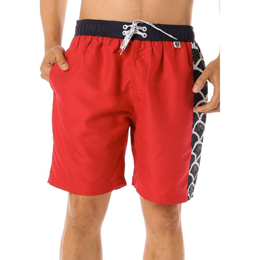 Scipo Mens Shorts Red With Back and White Design Front View