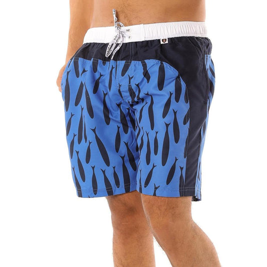 Scipo Mens Shorts Blue Rear Front View