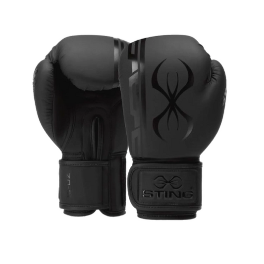 Sting Boxing Glove Black Front and Back View