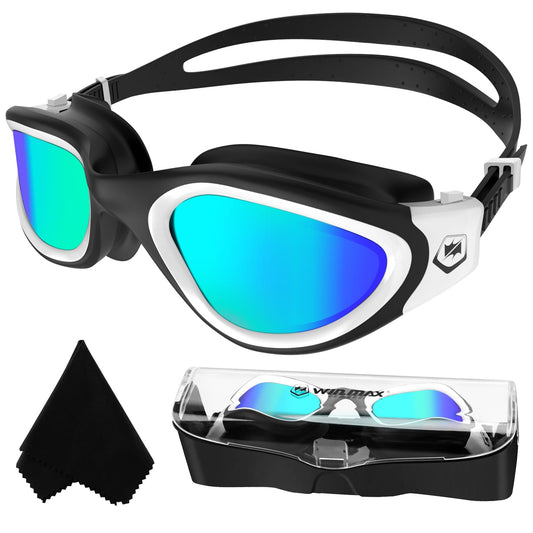 Winmax Goggle Black and White with Golden Front View