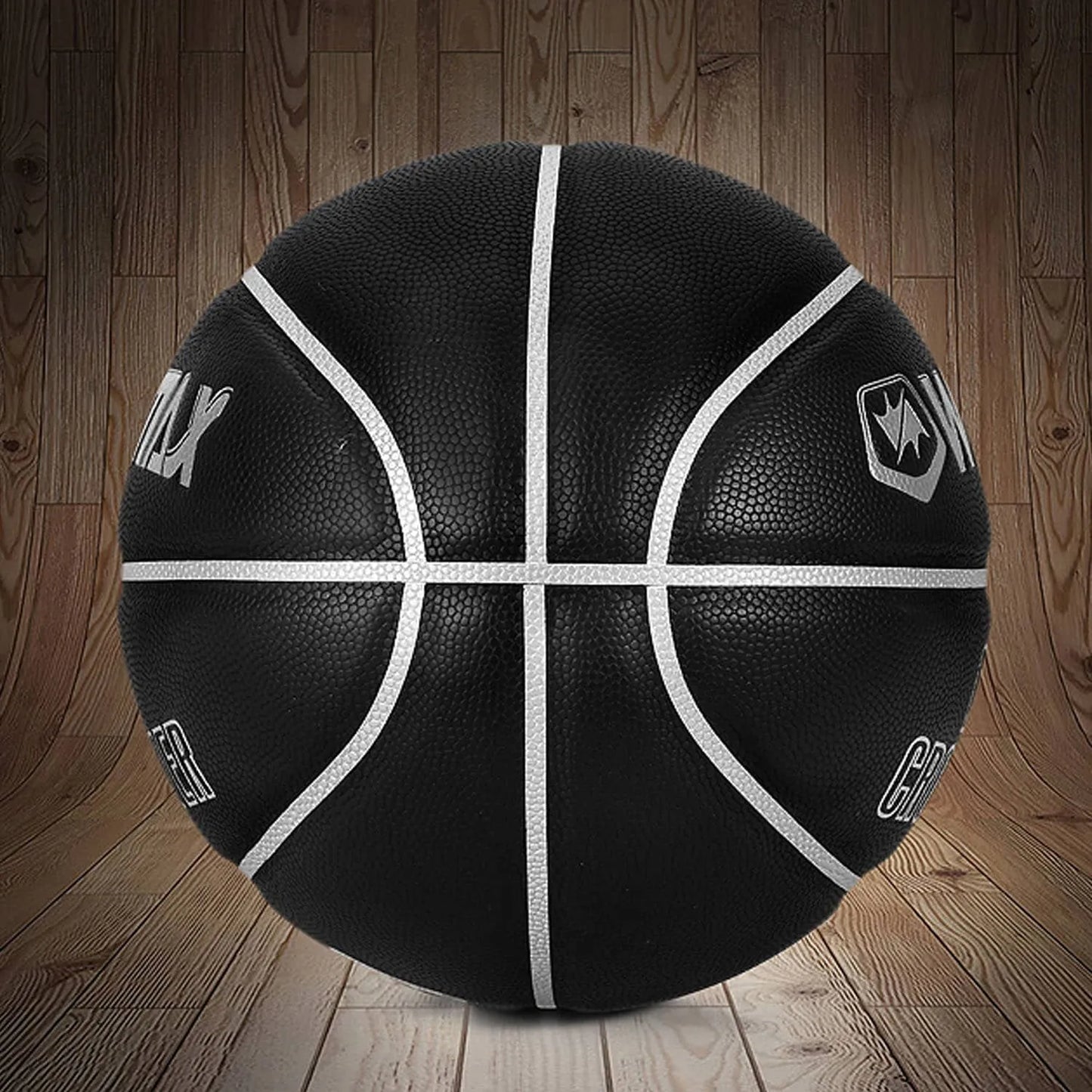 Winmax Basketball Black with Silver Design Lower Side View