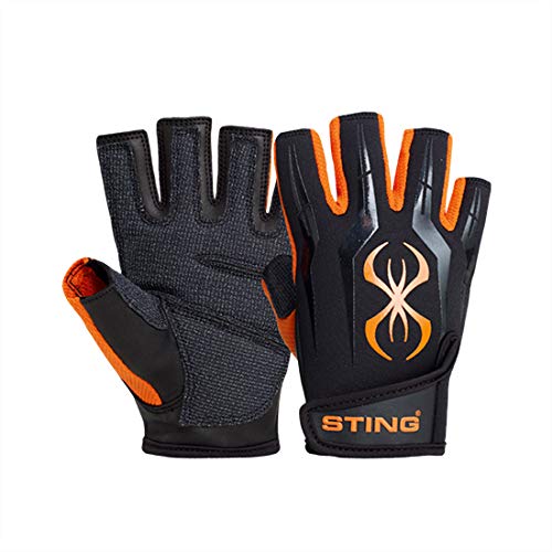 Sting Fusion Training Gloves Black Orange Front and Back View