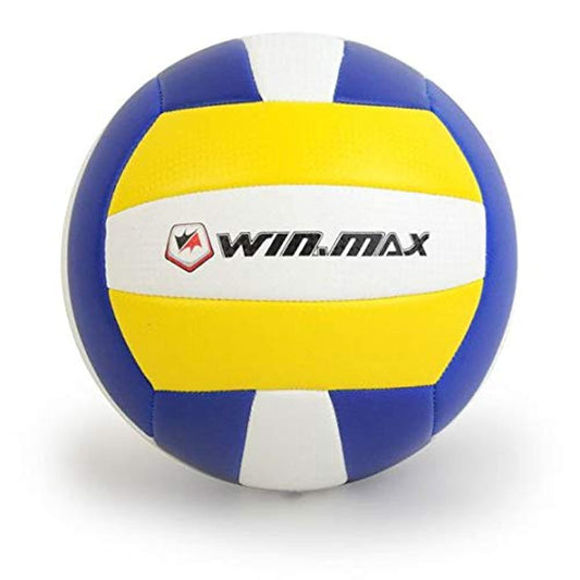 Winmax Volleyball Blue With White and Yellow Design Front View